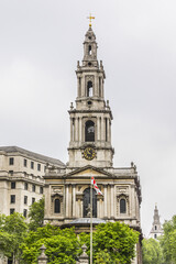 Obraz premium Church St Mary le Strand (1723) at the eastern end of the Strand in the City of Westminster, London. It is the official church of the Women's Royal Naval Service.