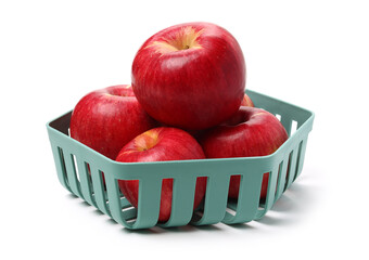 Red apples isolated on white background