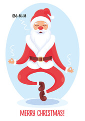 SANTA CLAUS MEDITING YOGA. CHARACTER DESIGN