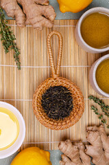 Dry tea with fresh spices