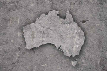 Karte von Australien auf verwittertem Beton