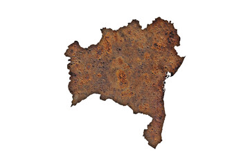 Karte von Bahia auf rostigem Metall