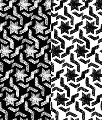 Seamless vector geometric pattern with stars