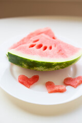 watermelon on a white plate