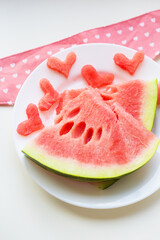 watermelon on a white plate