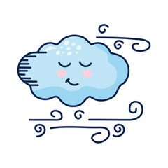 cloud with air kawaii weather comic character