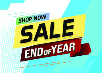 End of year Sale word concept vector illustration poster