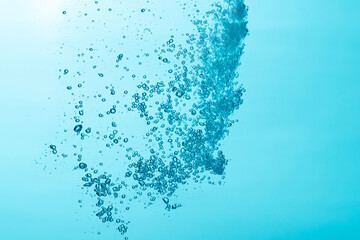 Close up of air bubble and water splash,Water splash isolated on white background.