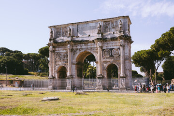 Fototapeta na wymiar Triumphal Arch of Constantine in Rome