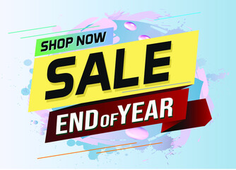 End of year Sale word concept vector illustration poster