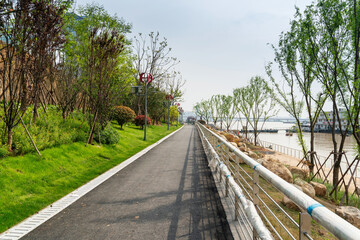 walkway in the modern city