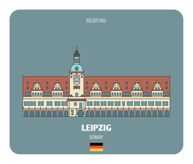 Old City Hall in Leipzig, Germany. Architectural symbols of European cities