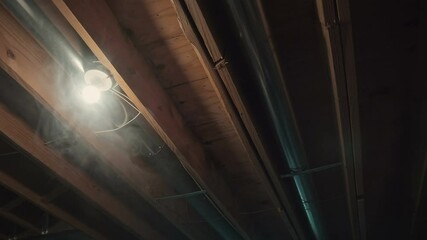 spooky interior basement eerie fog unfinished