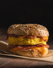 Breakfast Sandwich With Bacon Egg and Cheese