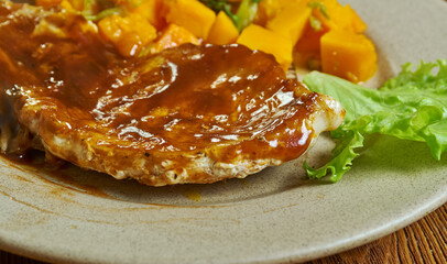 Sticky hoisin pork steaks