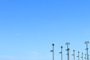 the clear blue sky with clouds after raining in the summer season