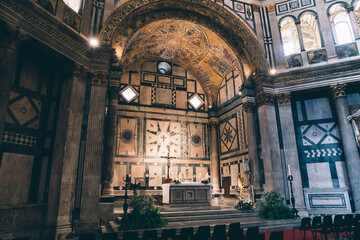 Obraz premium Panoramic view of interior of Florence Baptistery on Piazza del Duomo