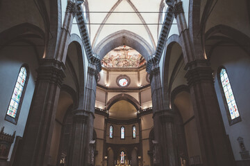 Panoramic view of interior of Cattedrale di Santa Maria del Fiore