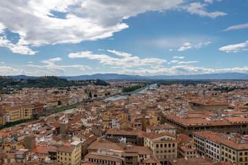 Fototapeta na wymiar Aerial panoramic view of city of Florence
