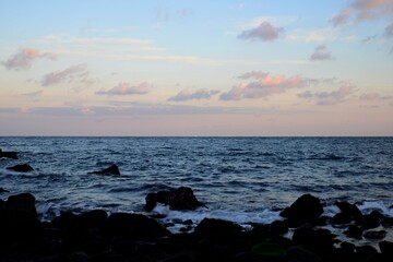 Early in the morning on the beach.  