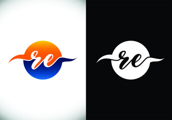 Fototapeta Initial Monogram Letter R E Logo Design Vector Template. Graphic Alphabet Symbol for Corporate Business Identity obraz