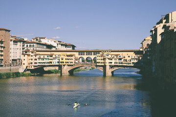 Panoramic view on Ponte Vecchio (Old Bridge)