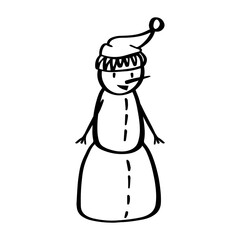 Holiday Vector Doodle Snowman-02