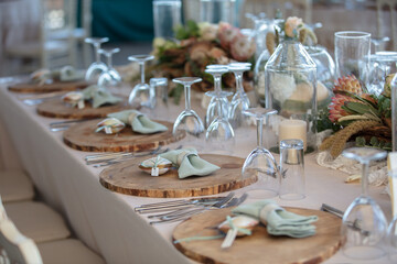 table set for a party