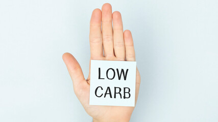 Low Carb card isolated on white background