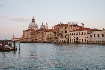 Panoramic view of Venice grand canal view with historical buildings