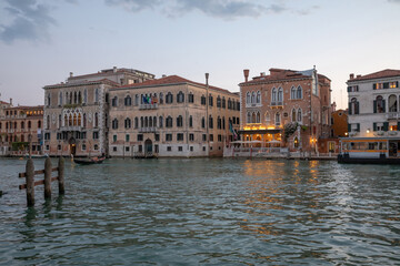 Panoramic view of Venice grand canal view with historical buildings