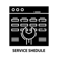 service shedule icon, black vector sign with editable strokes, concept illustration