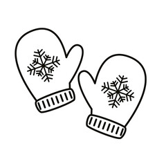 happy merry christmas gloves line style icon