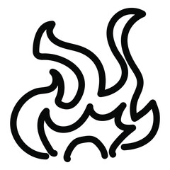 Fire linear icon on a white background. Vector bonfire in doodle style for design and decoration. Stock illustration on isolate.