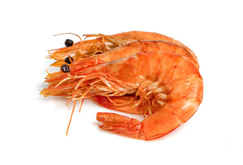 roasted prawn isolated on white background ,grilled shrimp