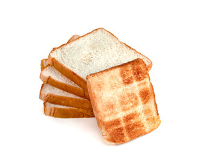 Toasted slice bread isolated on white background