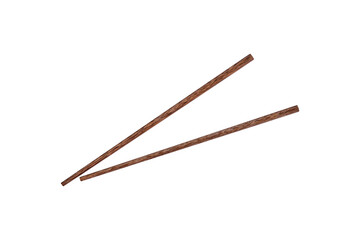 Close-Up Of Wooden Chopsticks Over isolated on White Background with clipping paths.