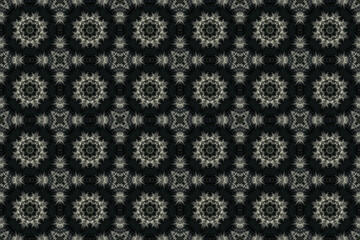 White fluffy dandelion on black background. Abstract texture