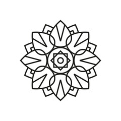 The mandala is simple in shape. Coloring. Flower mandala. Simple vector illustration on a white background