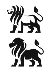 two lion logos on white background