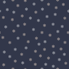 Winter traditional seamless pattern with small snowflakes
