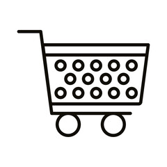 shopping cart plastic supermarket line style icon