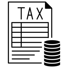 Excess profits tax Vector glyph Icon Design, Wealth Tax Concept,  Compulsory Financial charges and Taxation Symbol on White Background, Levy Sign