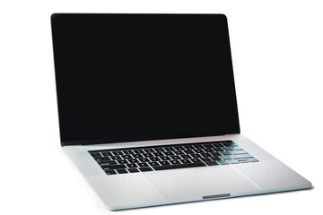 close up. open laptop on a white background