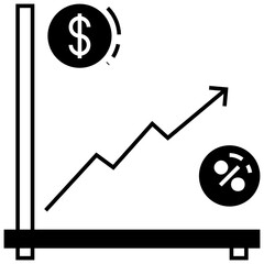 Tax income ratio graph Concept Vector Glyph Icon Design, Compulsory Financial charges and Taxation Symbol on White Background, Levy Sign