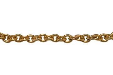 Golden chain isolated on white background.