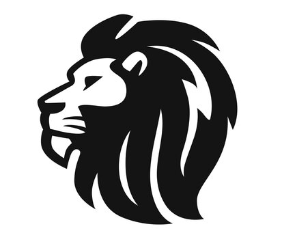 lion head emblem on white background