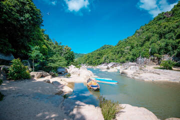 beautiful river and stream at ecotourism destinations Ham Ho, Binh Dinh Province, Viet Nam