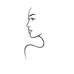 line drawing of a beautiful woman