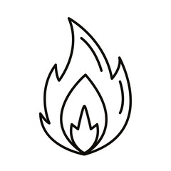 fire flame hot line style icon